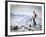 A Snowboarder at the Summit of Mount Affawat in Gulmarg, Kashmir, India-Julian Love-Framed Photographic Print