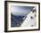 A Snowboarder Tackles a Challenging Off Piste Descent on Mont Blanc, Chamonix, Haute Savoie, French-David Pickford-Framed Photographic Print
