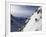 A Snowboarder Tackles a Challenging Off Piste Descent on Mont Blanc, Chamonix, Haute Savoie, French-David Pickford-Framed Photographic Print