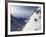 A Snowboarder Tackles a Challenging Off Piste Descent on Mont Blanc, Chamonix, Haute Savoie, French-David Pickford-Framed Photographic Print