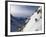 A Snowboarder Tackles a Challenging Off Piste Descent on Mont Blanc, Chamonix, Haute Savoie, French-David Pickford-Framed Photographic Print