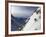 A Snowboarder Tackles a Challenging Off Piste Descent on Mont Blanc, Chamonix, Haute Savoie, French-David Pickford-Framed Photographic Print