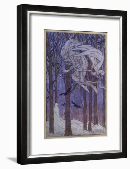 A Snowman at Twilight-null-Framed Art Print