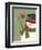 A Snowman with a Cardinal Perched on His Arm-Beverly Johnston-Framed Giclee Print