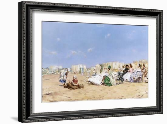 A Sociable Afternoon on the Beach-Frederik Hendrik Kaemmerer-Framed Giclee Print