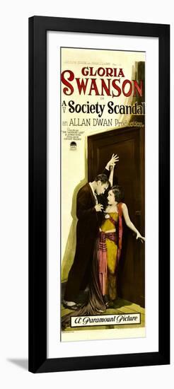 A SOCIETY SCANDAL, from left: Rod La Rocque, Gloria Swanson, 1924.-null-Framed Art Print