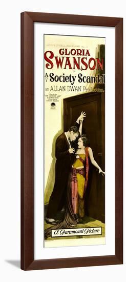 A SOCIETY SCANDAL, from left: Rod La Rocque, Gloria Swanson, 1924.-null-Framed Art Print