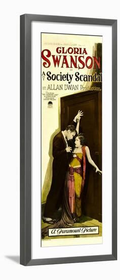 A SOCIETY SCANDAL, from left: Rod La Rocque, Gloria Swanson, 1924.-null-Framed Art Print