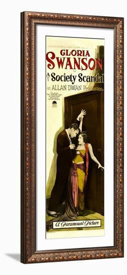 A SOCIETY SCANDAL, from left: Rod La Rocque, Gloria Swanson, 1924.-null-Framed Art Print