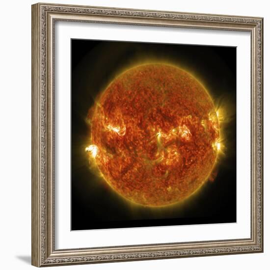 A Solar Flare Erupting on the Left Side of the Sun-null-Framed Premium Giclee Print