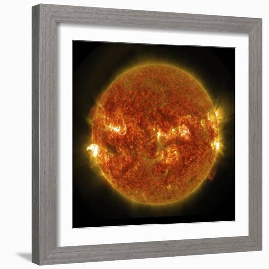 A Solar Flare Erupting on the Left Side of the Sun-null-Framed Premium Giclee Print