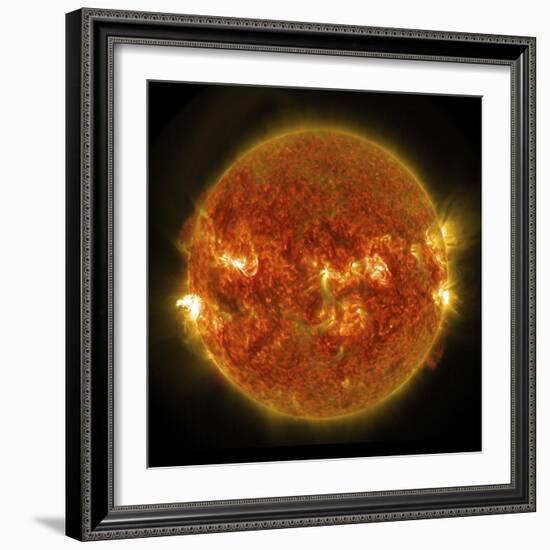 A Solar Flare Erupting on the Left Side of the Sun-null-Framed Premium Giclee Print