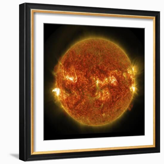 A Solar Flare Erupting on the Left Side of the Sun-null-Framed Premium Giclee Print