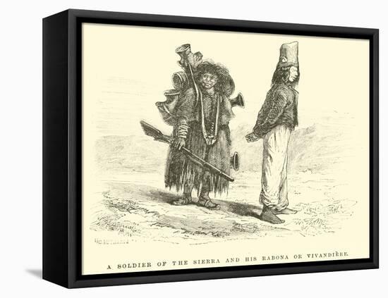 A Soldier of the Sierra and His Rabona or Vivandiere-Édouard Riou-Framed Premier Image Canvas