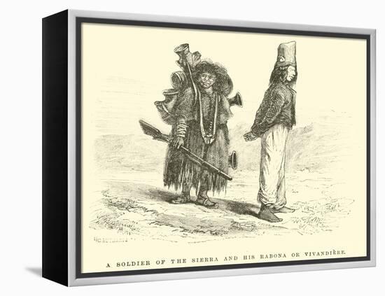 A Soldier of the Sierra and His Rabona or Vivandiere-Édouard Riou-Framed Premier Image Canvas