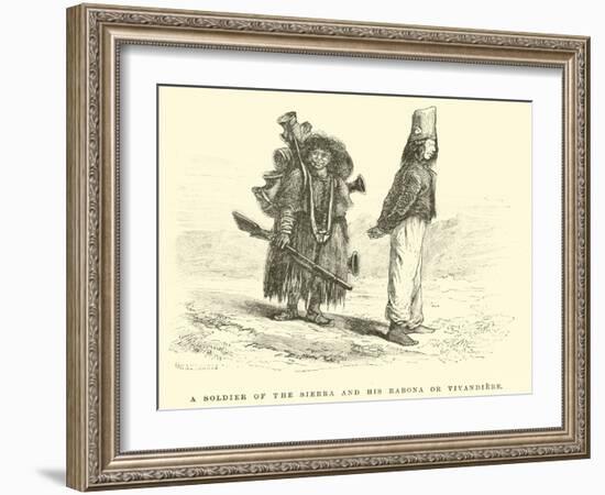 A Soldier of the Sierra and His Rabona or Vivandiere-Édouard Riou-Framed Giclee Print