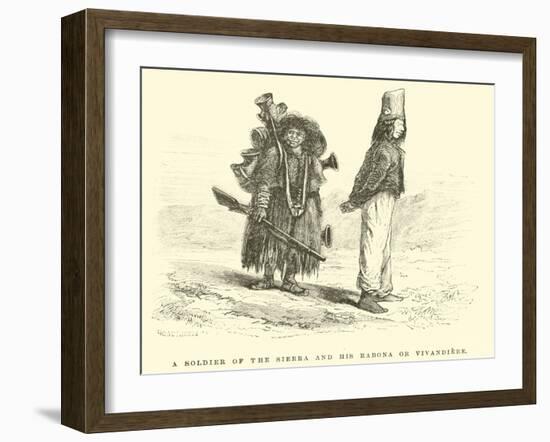 A Soldier of the Sierra and His Rabona or Vivandiere-Édouard Riou-Framed Giclee Print