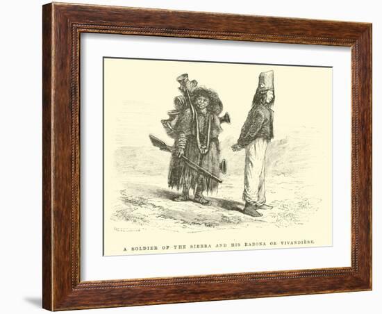 A Soldier of the Sierra and His Rabona or Vivandiere-Édouard Riou-Framed Giclee Print