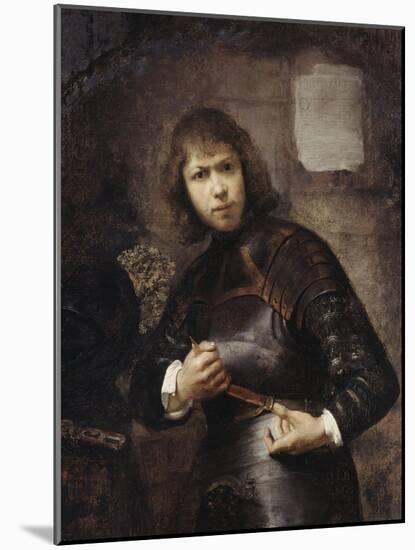 A Soldier, Standing Three-Quarter Length, Buckling His Belt-Willem Drost-Mounted Giclee Print