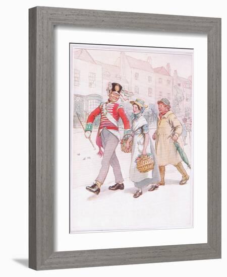 A Soldier with a Girl Passes-Yokel Follows Angrily-Hugh Thomson-Framed Giclee Print