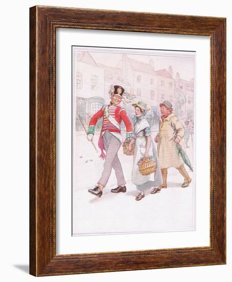 A Soldier with a Girl Passes-Yokel Follows Angrily-Hugh Thomson-Framed Giclee Print