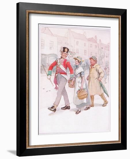 A Soldier with a Girl Passes-Yokel Follows Angrily-Hugh Thomson-Framed Giclee Print