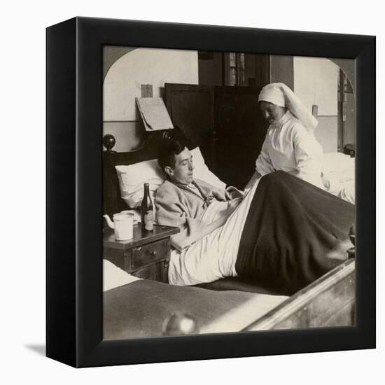A Soldier Writing a Letter in Hospital, World War I, 1914-1918-null-Framed Premier Image Canvas