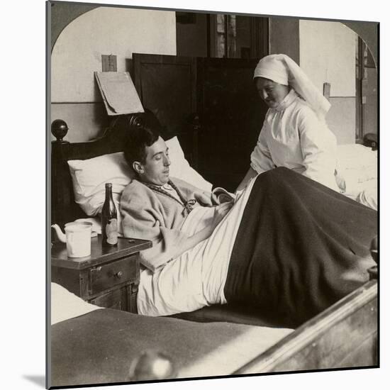 A Soldier Writing a Letter in Hospital, World War I, 1914-1918-null-Mounted Photographic Print