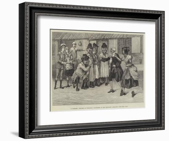 A Soldiers' Theatre at Woolwich, Pantomime at the Artillery Barracks-null-Framed Giclee Print