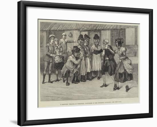 A Soldiers' Theatre at Woolwich, Pantomime at the Artillery Barracks-null-Framed Giclee Print