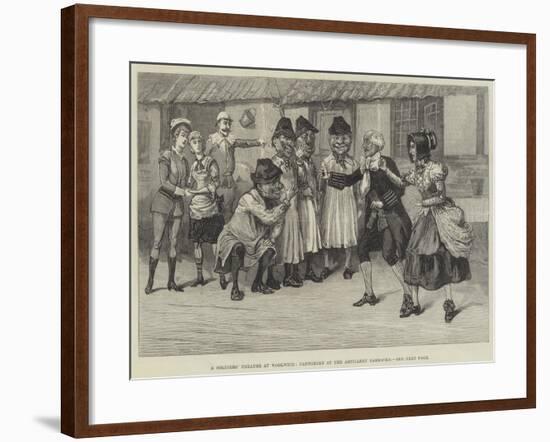 A Soldiers' Theatre at Woolwich, Pantomime at the Artillery Barracks-null-Framed Giclee Print