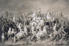 Chir Singh, Maharajah of the Sikhs and King of the Punjab with His Retinue Hunting Near Lahore-A. Soltykoff-Framed Premier Image Canvas