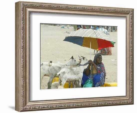 A Somaliland Woman Waits for Customers, in Hargeisa, Somalia September 27, 2006-Sayyid Azim-Framed Photographic Print