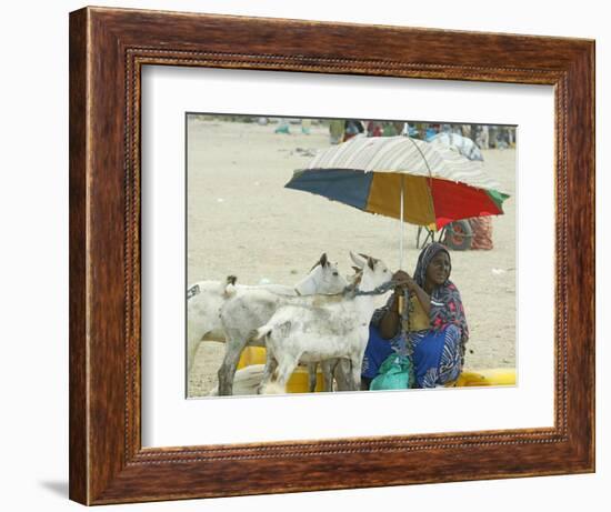 A Somaliland Woman Waits for Customers, in Hargeisa, Somalia September 27, 2006-Sayyid Azim-Framed Photographic Print