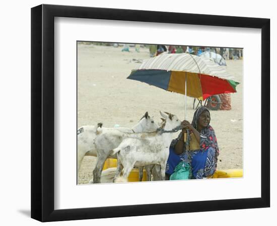 A Somaliland Woman Waits for Customers, in Hargeisa, Somalia September 27, 2006-Sayyid Azim-Framed Photographic Print