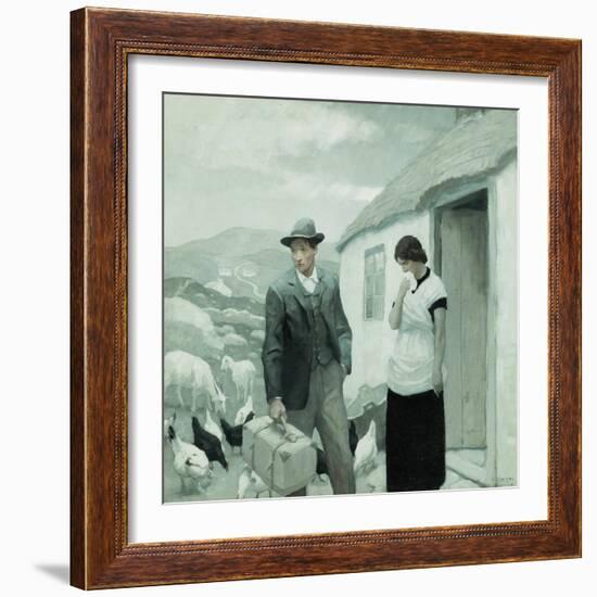 A Son of His Father, (Oil on Canvas)-Newell Convers Wyeth-Framed Giclee Print