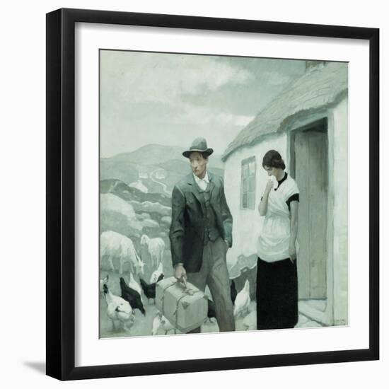 A Son of His Father, (Oil on Canvas)-Newell Convers Wyeth-Framed Giclee Print