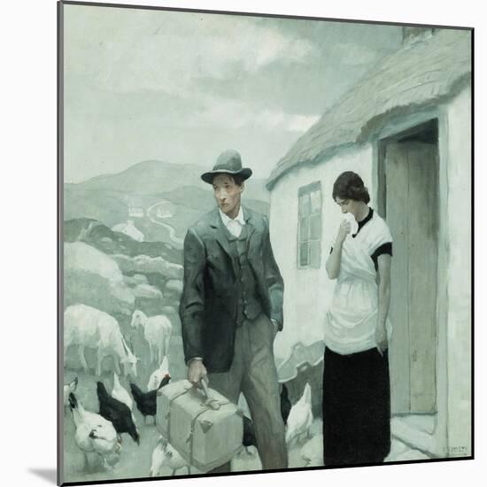 A Son of His Father, (Oil on Canvas)-Newell Convers Wyeth-Mounted Giclee Print
