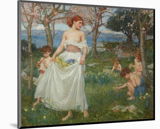 A Song of Springtime-J^W^ Waterhouse-Mounted Art Print