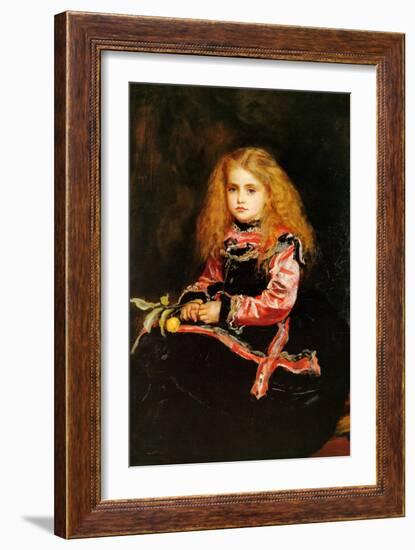 A Souvenir of Velasquez - a Little Girl with a Lemon Sprig-John Everett Millais-Framed Art Print