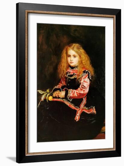 A Souvenir of Velasquez - a Little Girl with a Lemon Sprig-John Everett Millais-Framed Art Print