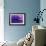 A Spaceship Blazes its Way Through Space with Ion Propulsion-null-Framed Art Print displayed on a wall