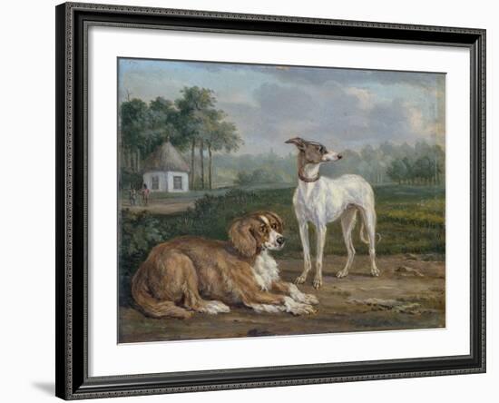 A Spaniel and a Greyhound-Jan Dasveldt-Framed Art Print