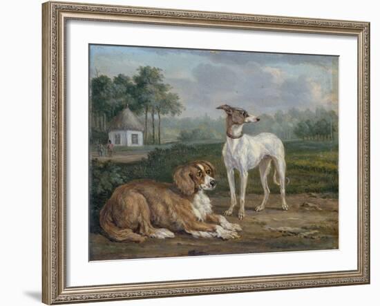 A Spaniel and a Greyhound-Jan Dasveldt-Framed Art Print