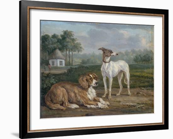 A Spaniel and a Greyhound-Jan Dasveldt-Framed Art Print
