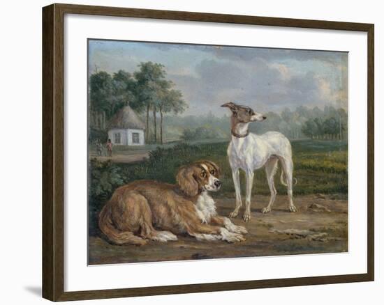 A Spaniel and a Greyhound-Jan Dasveldt-Framed Art Print