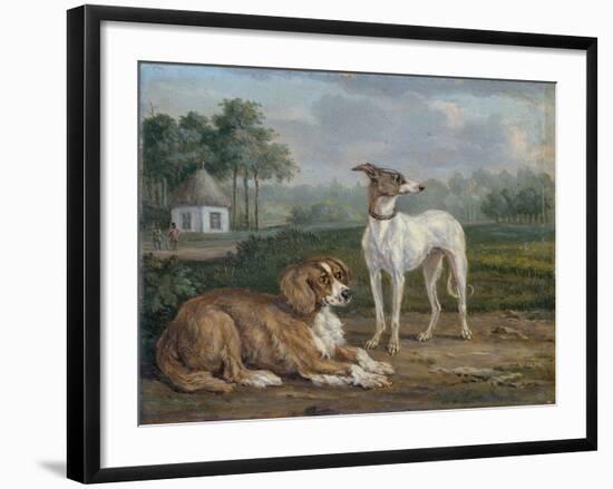 A Spaniel and a Greyhound-Jan Dasveldt-Framed Art Print