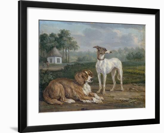 A Spaniel and a Greyhound-Jan Dasveldt-Framed Art Print