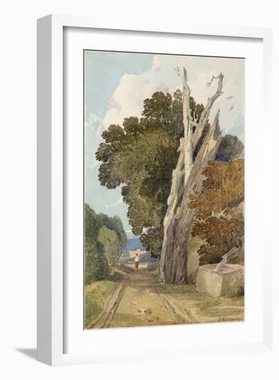 A Spanish Chestnut Tree Struck by Lightning (W/C & Pencil on Paper)-John Sell Cotman-Framed Giclee Print