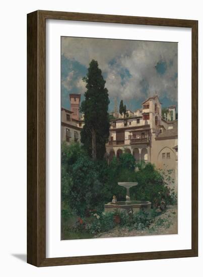 A Spanish Garden-Martin Rico y Ortega-Framed Giclee Print